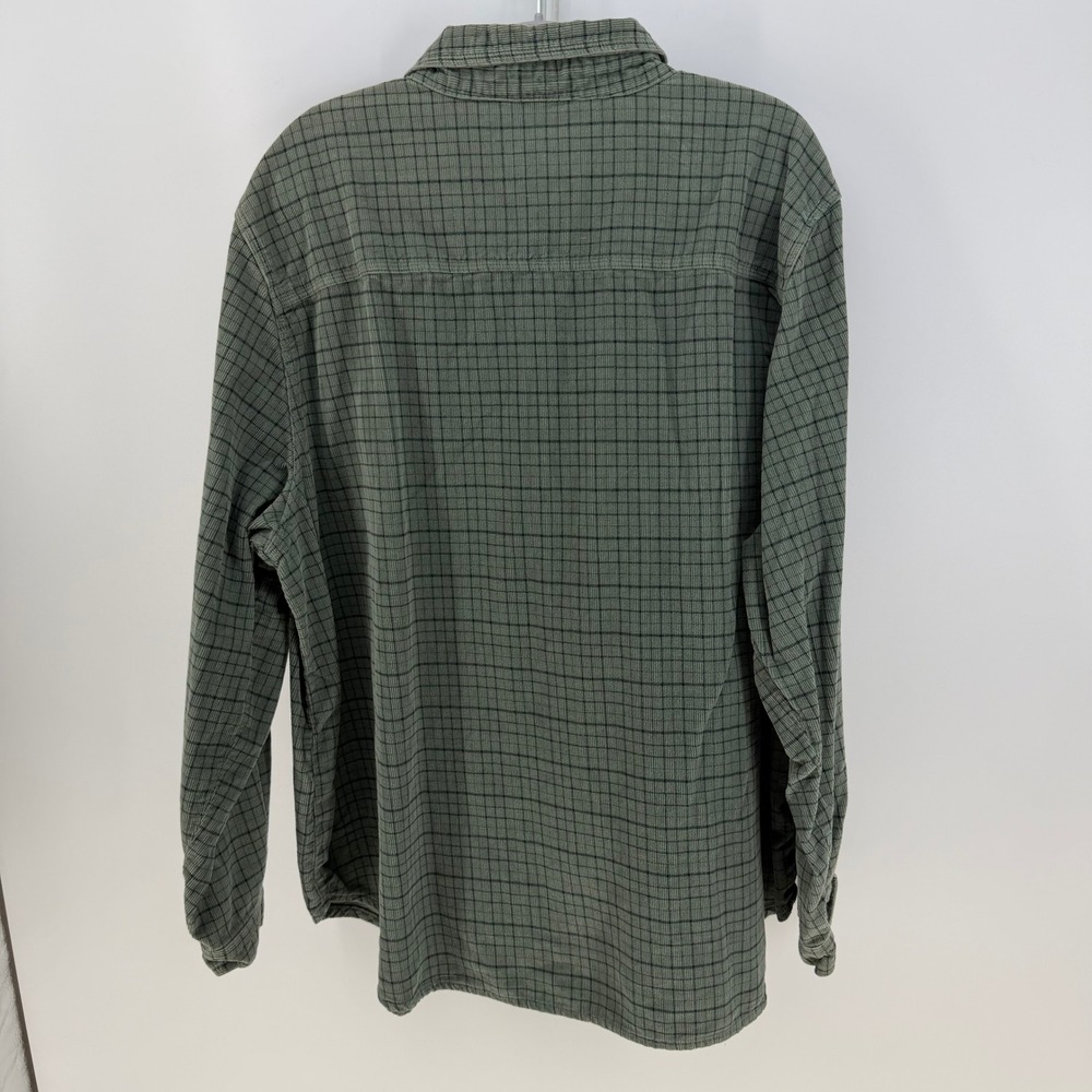 Venezia Button Down‎ Women 22/24 Green Plaid Corduroy Oversized Utility Grunge - Picture 2 of 6